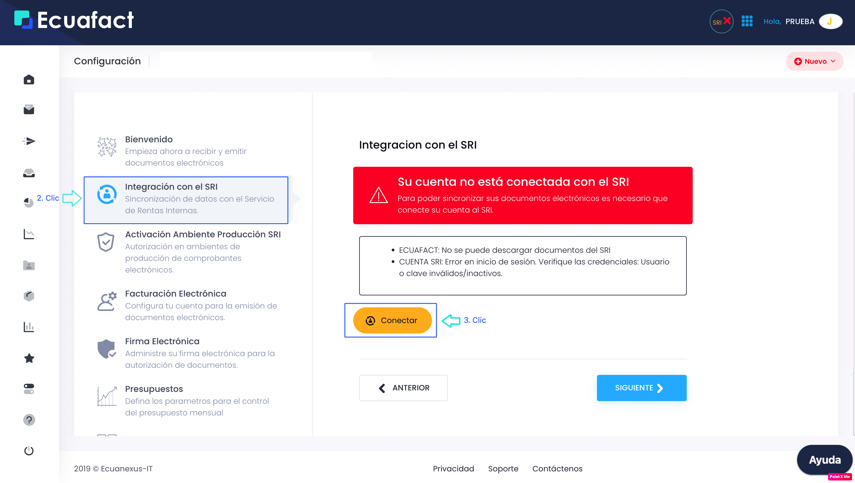 Activar Módulo de Recepción