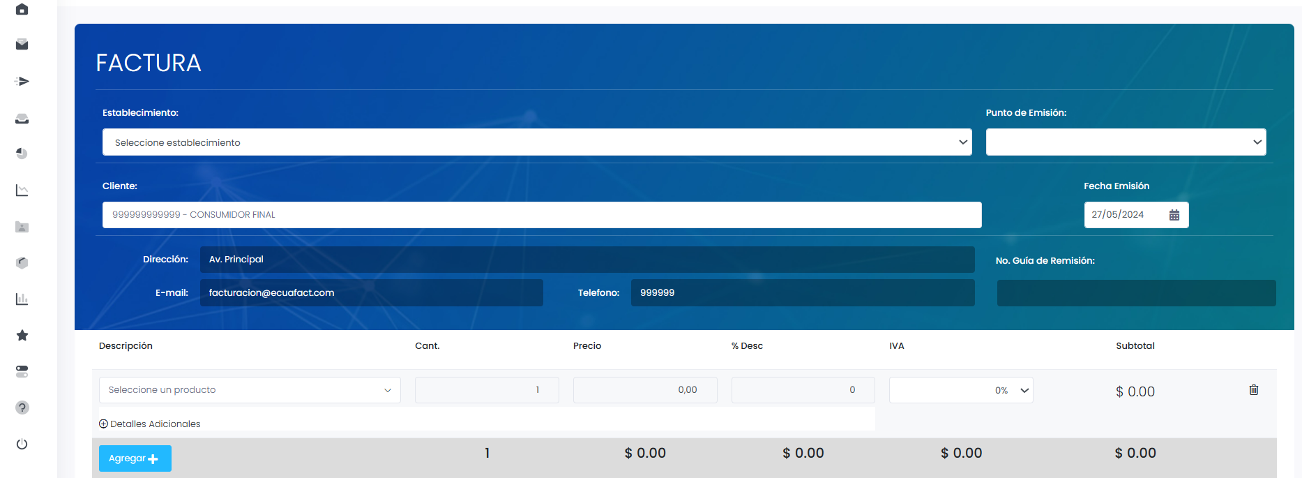 Como crear un cliente desde la factura