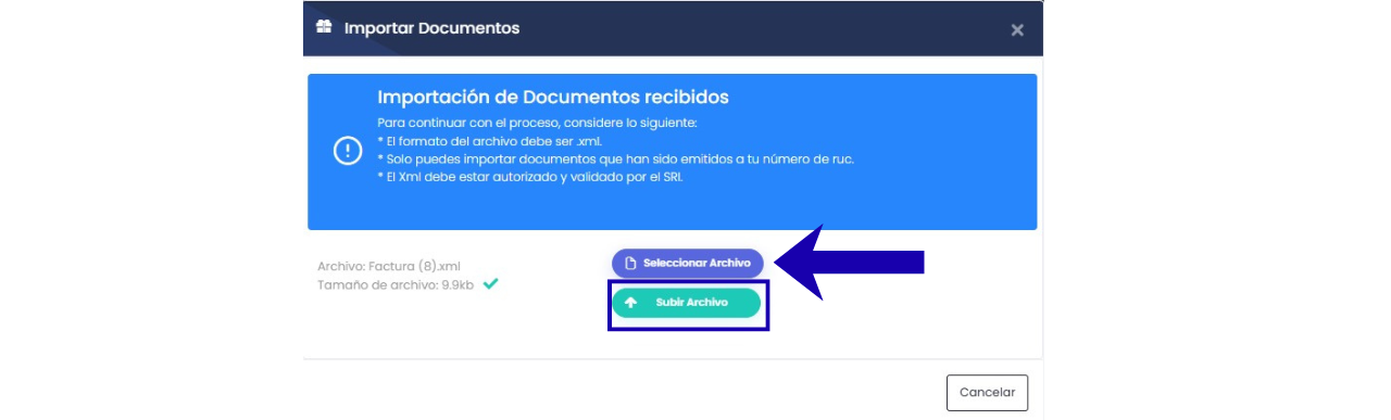 Cómo Importar XML  en Ecuafact