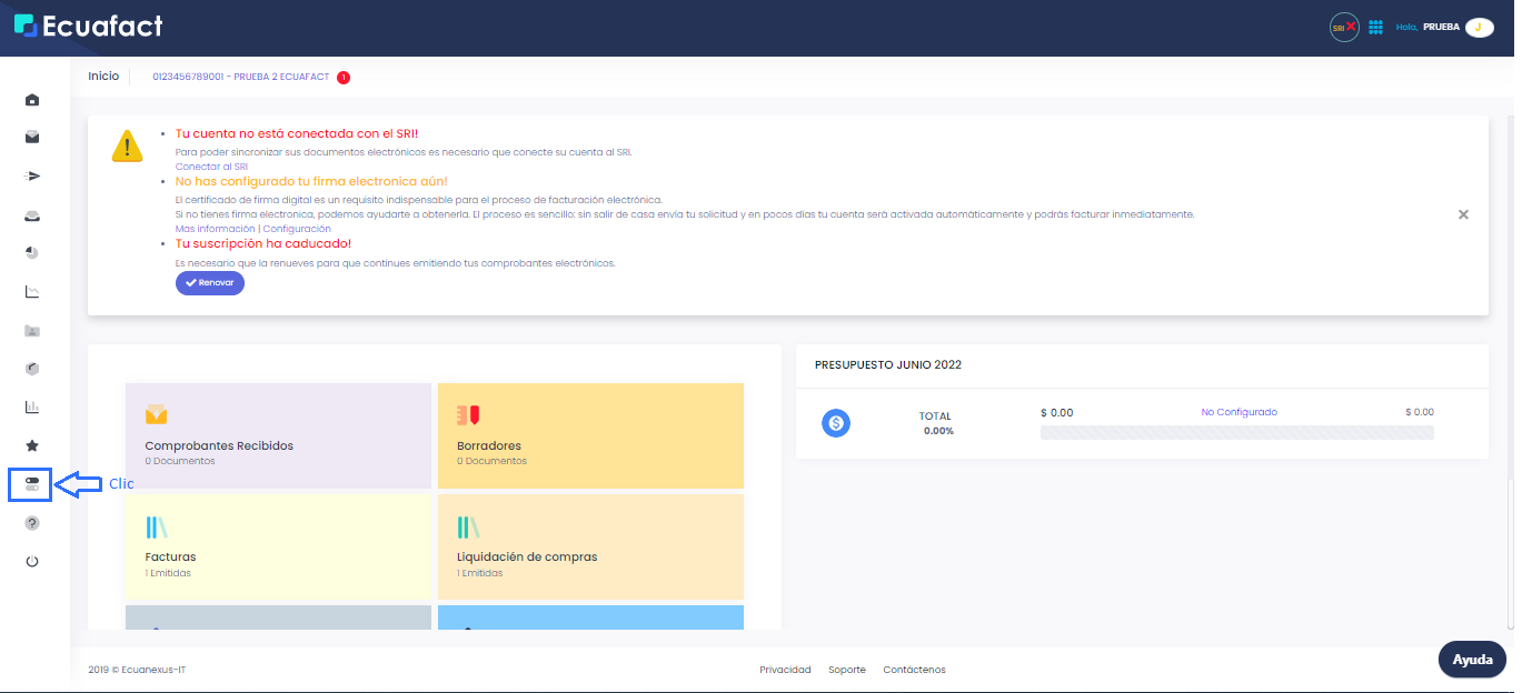 Configuración de Presupuesto