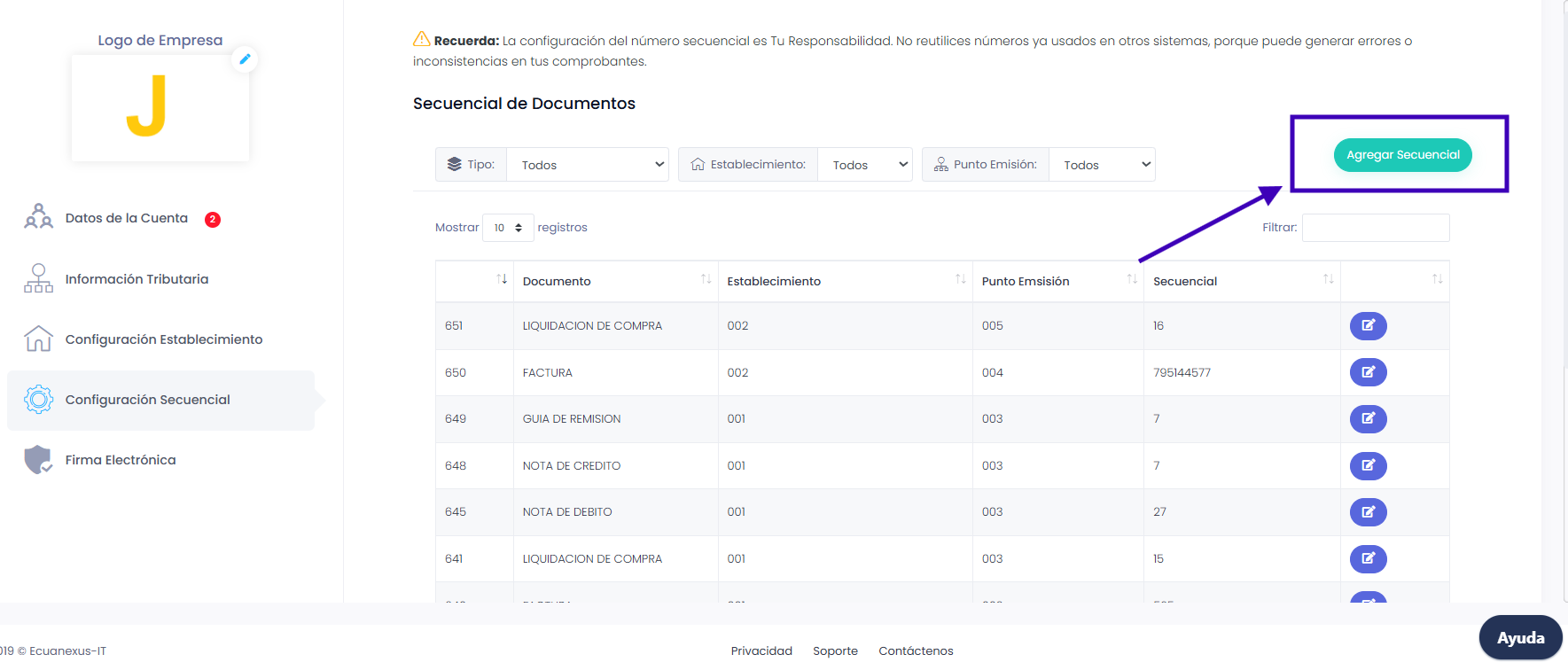 Guía rápida: Configuración de Secuenciales