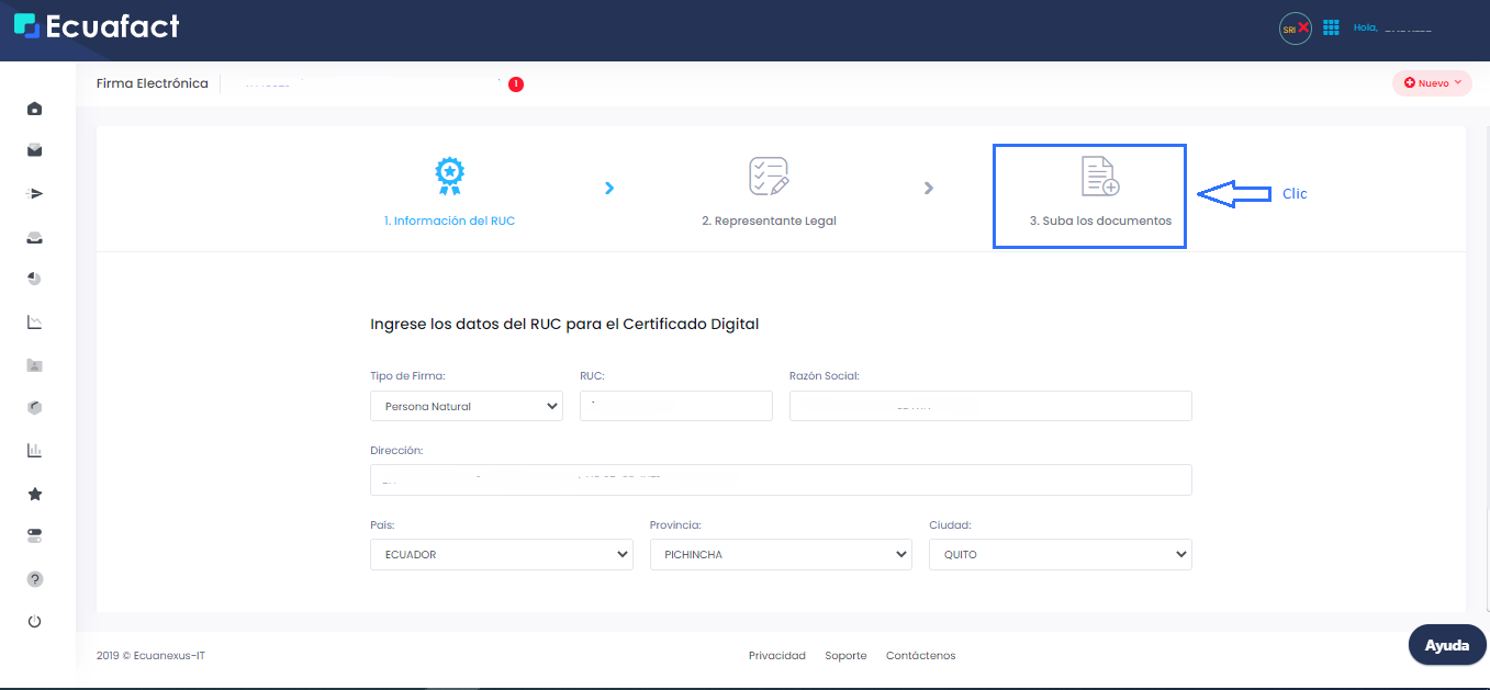 Corregir datos Firma Electrónica