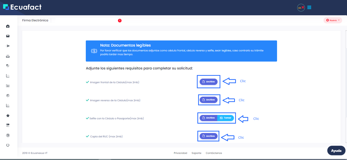 Corregir datos Firma Electrónica