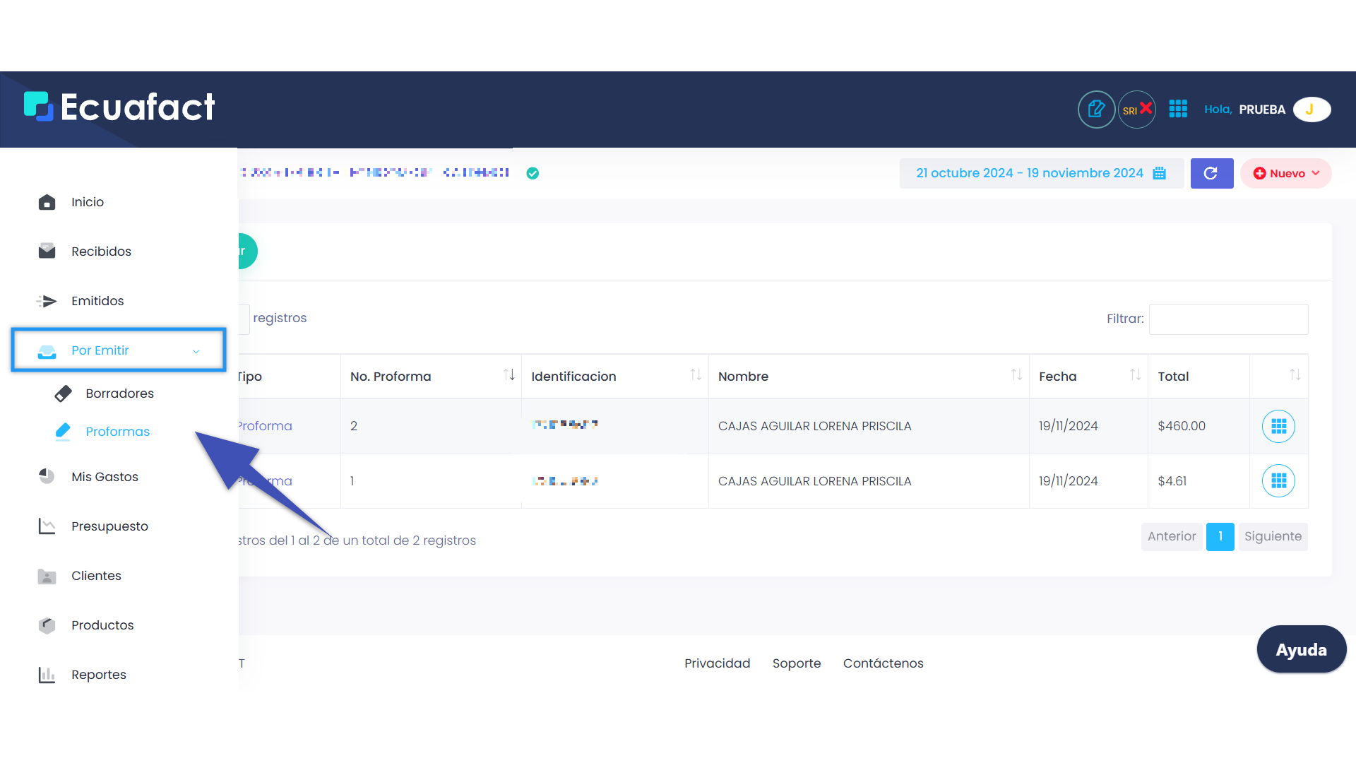 Guía para crear Proformas en Ecuafact