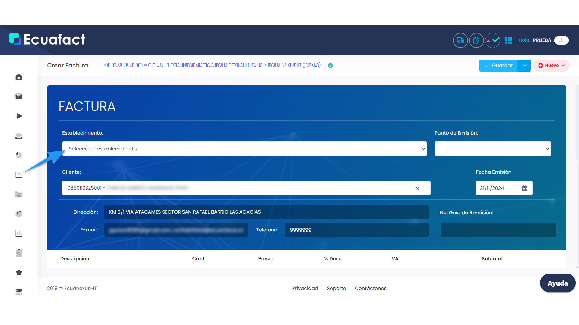 Guía para crear Proformas en Ecuafact