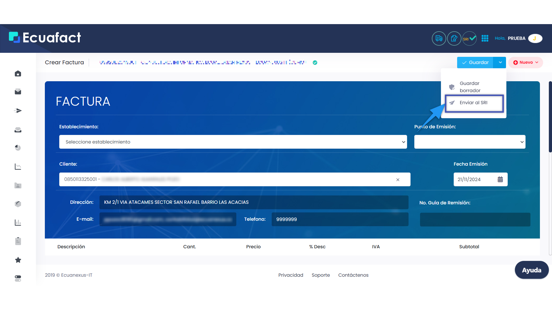 Guía para crear Proformas en Ecuafact