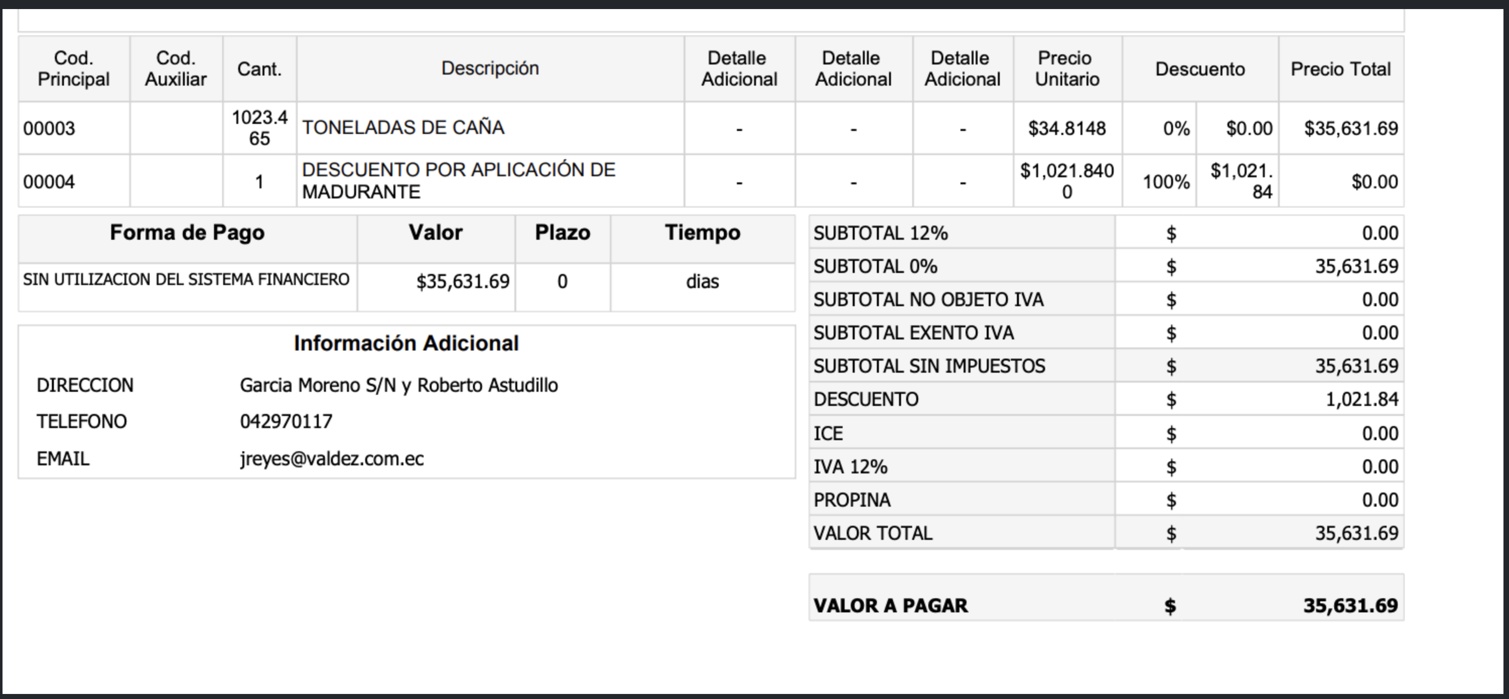 Descuento ingresado por valor y no por porcentaje