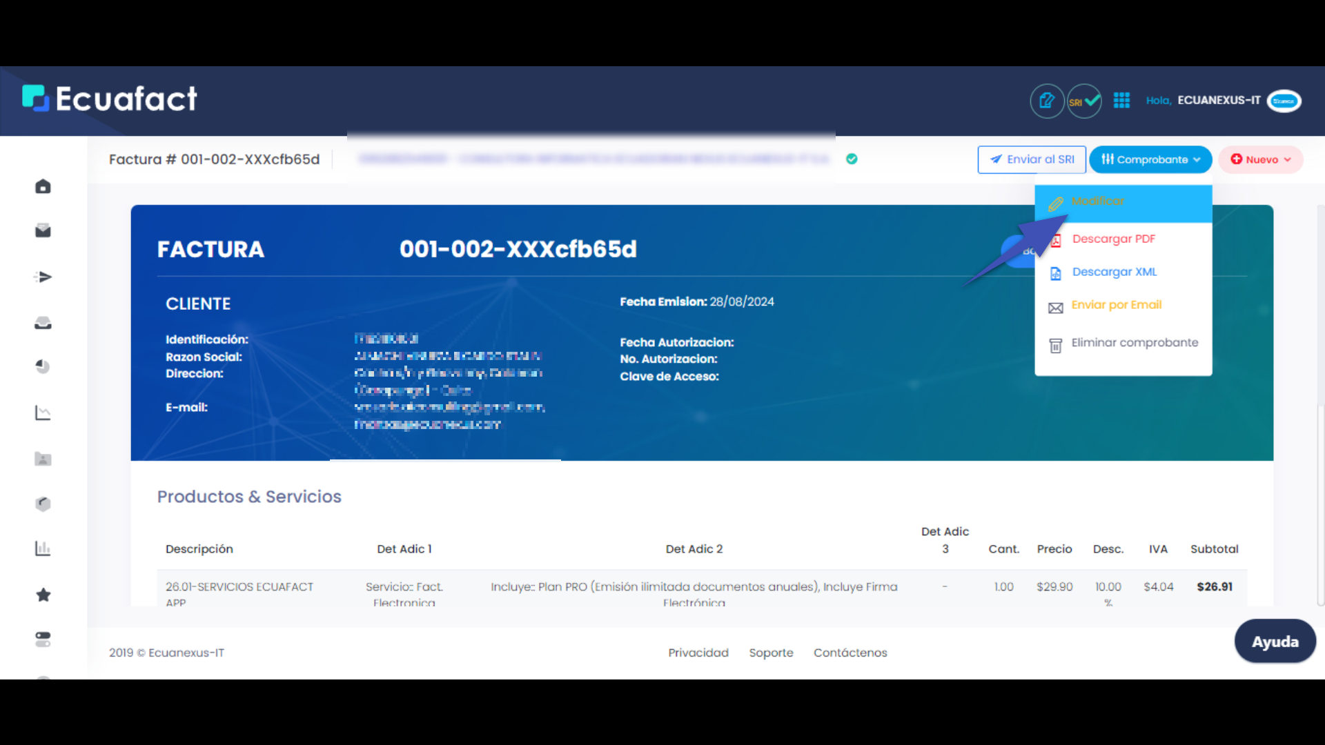 Factura de Borrador al SRI