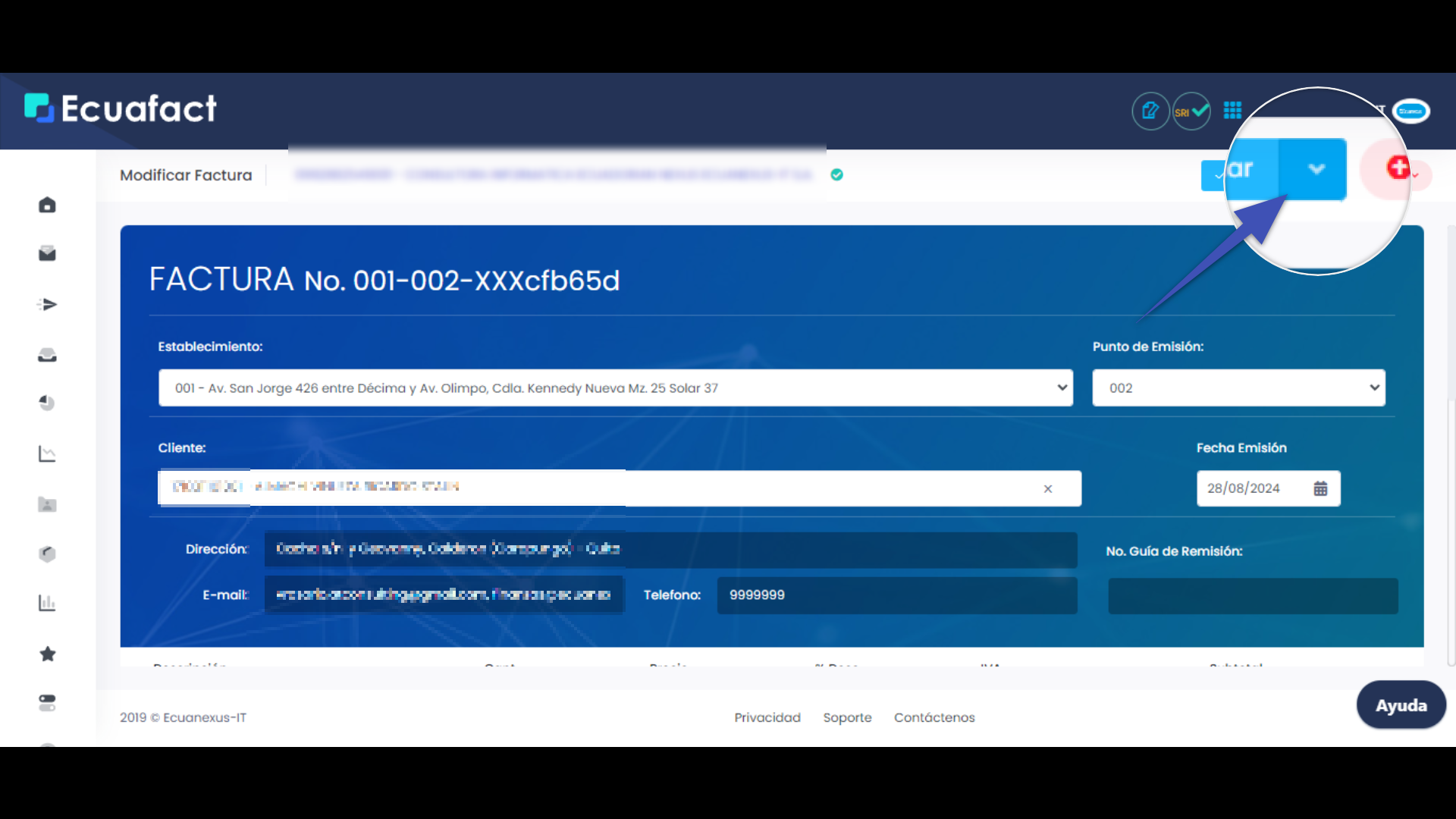 Factura de Borrador al SRI