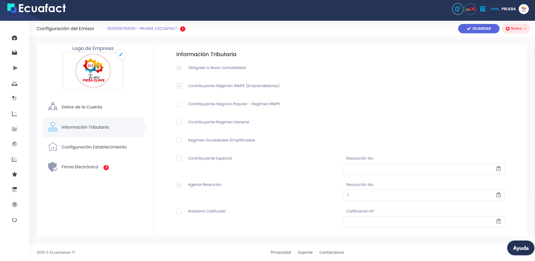 Instrucciones para Configuración del Régimen RIMPE
