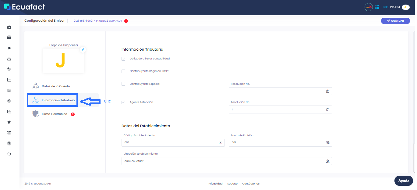 Instrucciones para configurar como Agente de Retención