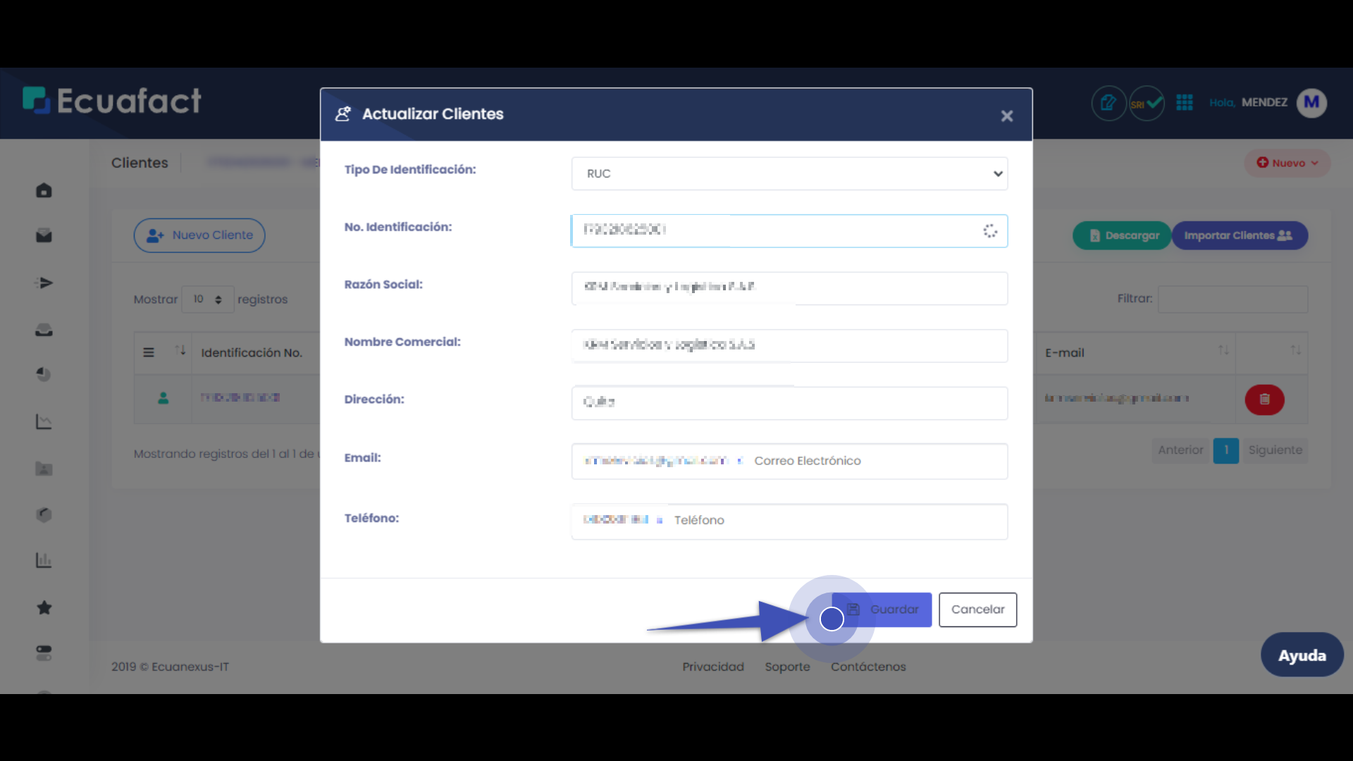 Modificar datos de tus clientes