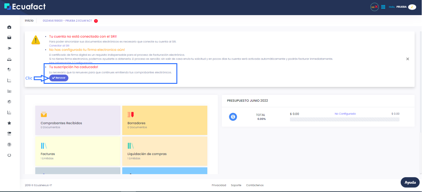 Renovar la suscripción de una cuenta