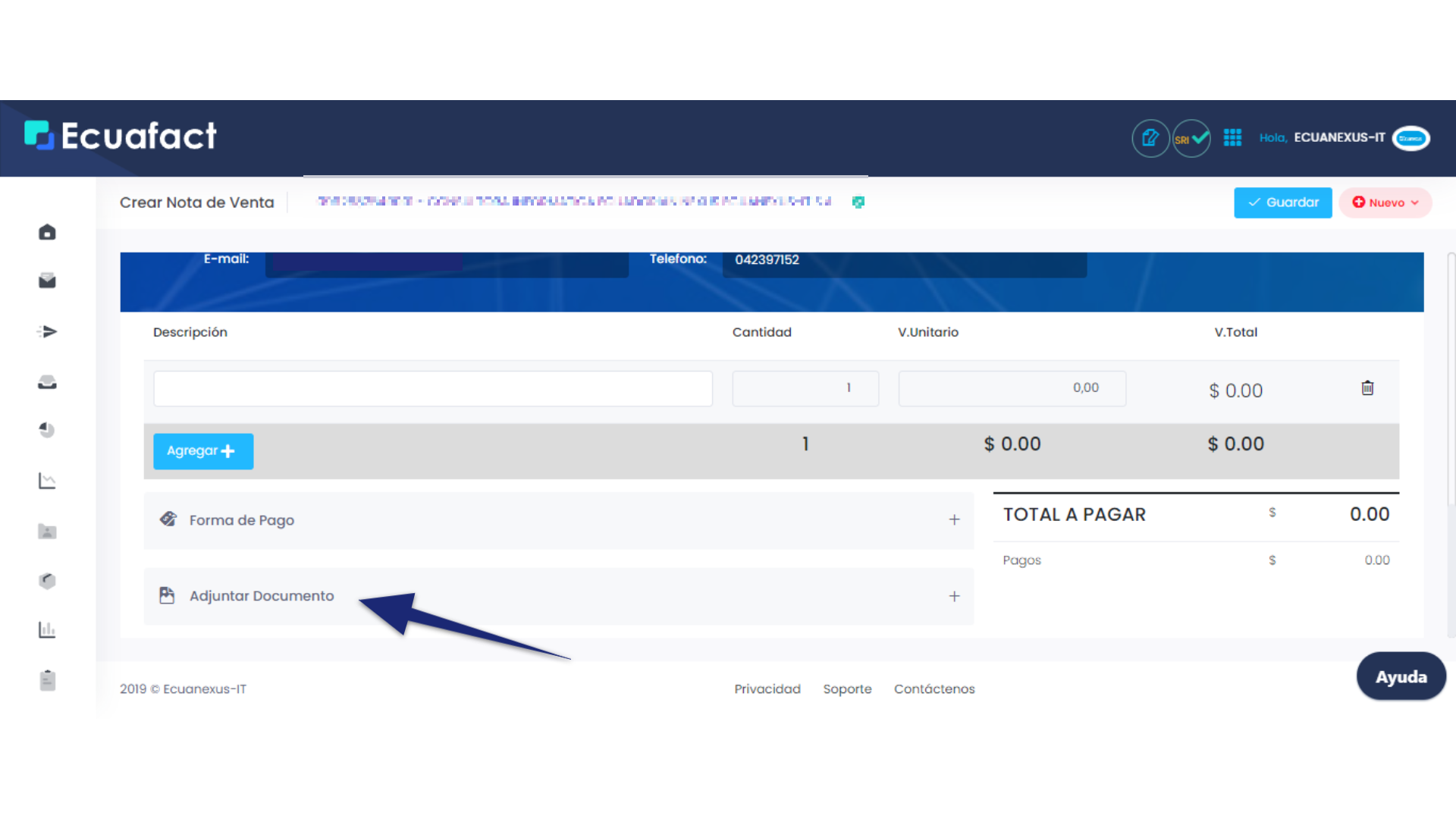 SECCIÓN ATS: Cómo Crear una Nota de Venta