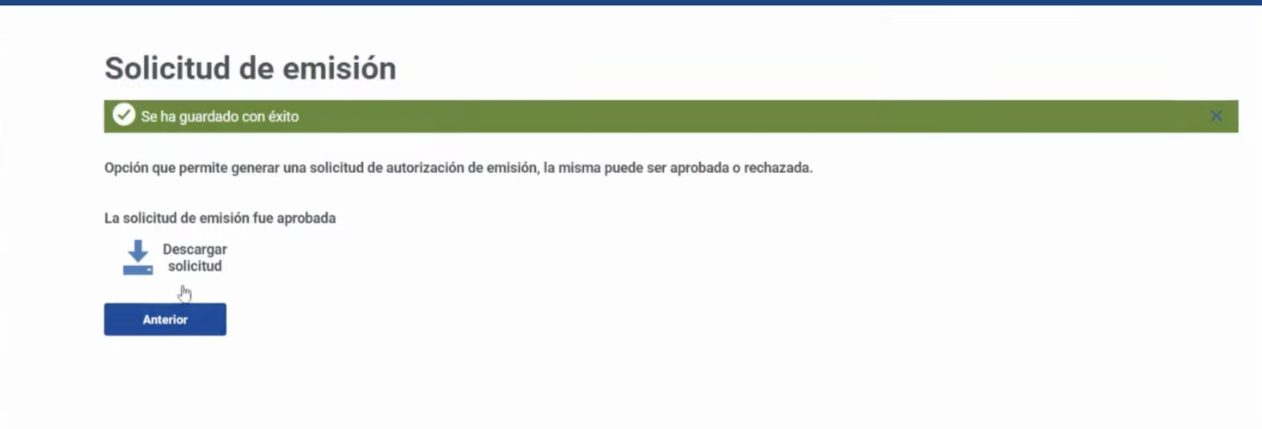 Solicitud de Autorización de Emisión SRI