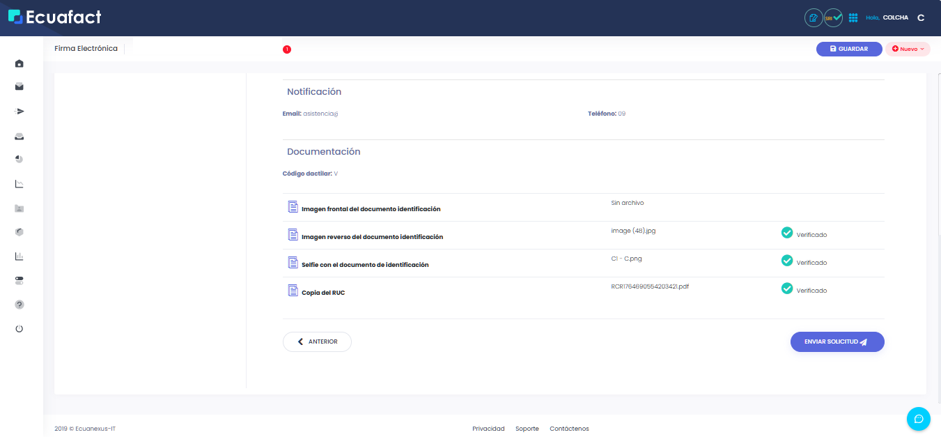 Solicitud de Firma Electrónica